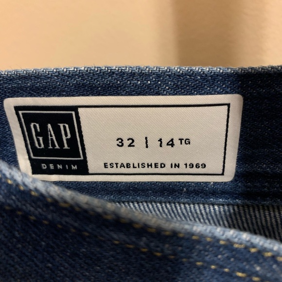 Gap wide leg button fly suspender denim pants jeans Sz 14 TG - Picture 4 of 5